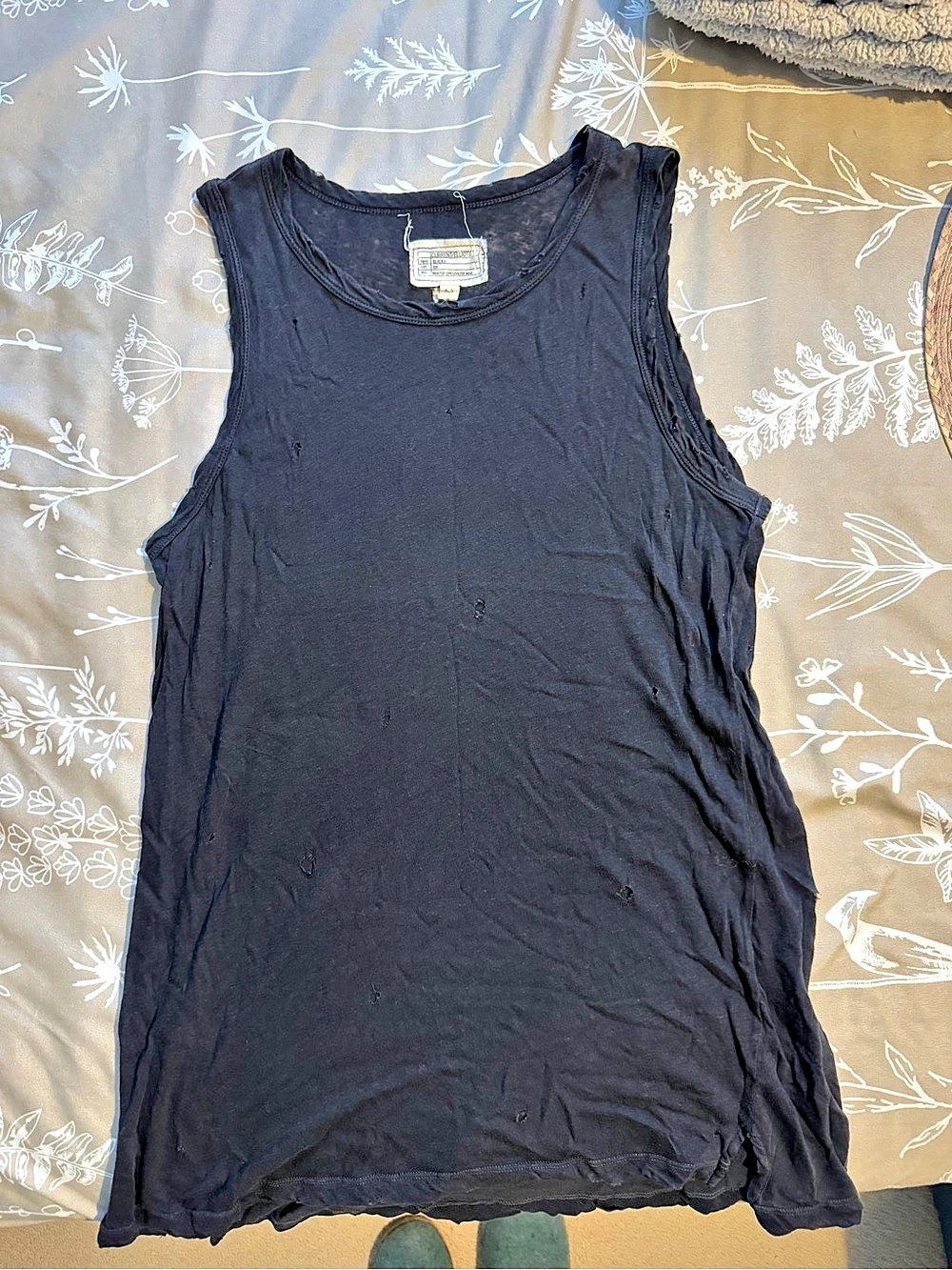 Current/Elliott The Muscle Tee Tank Black Top